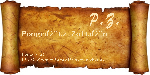 Pongrátz Zoltán névjegykártya